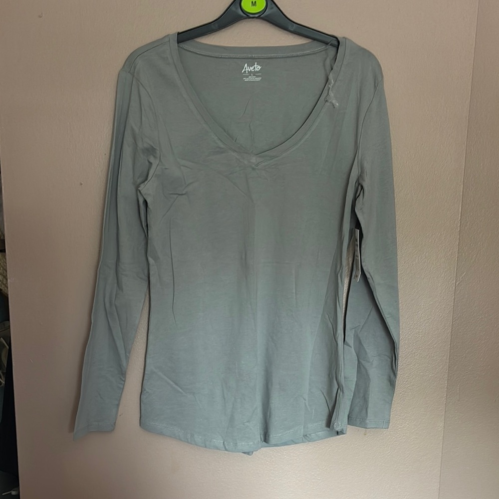 Fitted Green Long Sleeve Blouse